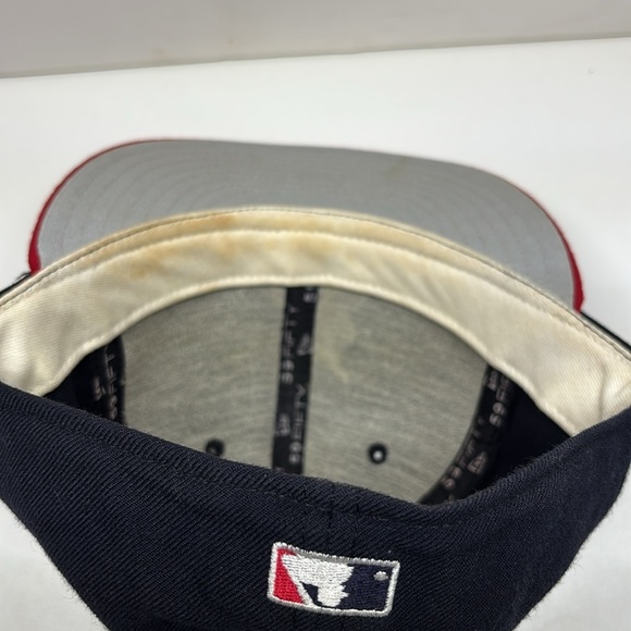 Atlanta Braves New Era 59Fifty MLB Cap Hat Fitted Size 7 1/2 Red & Blue - Picture 8 of 8